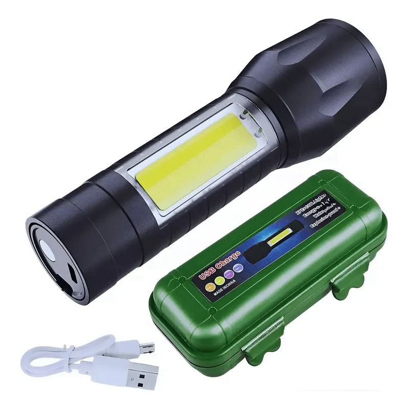 LINTERNA LED RECARGABLE VERDE
