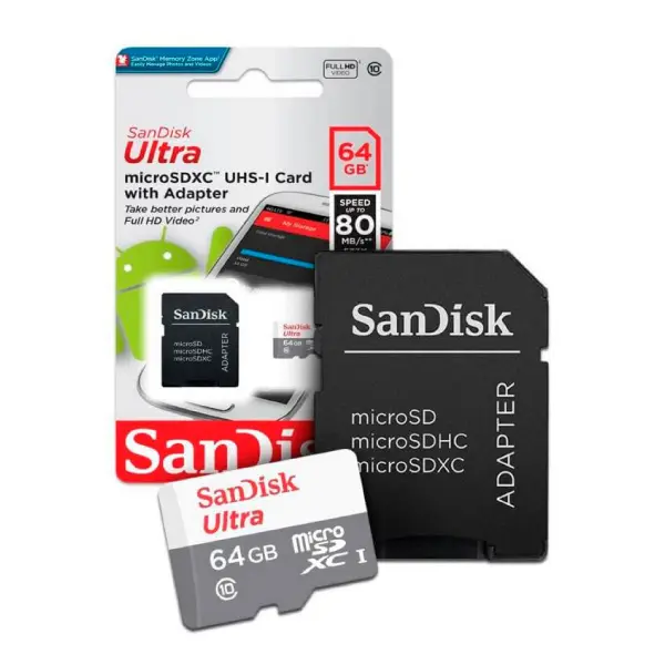 MEMORIA 64GB SANDISK- CLASE 10