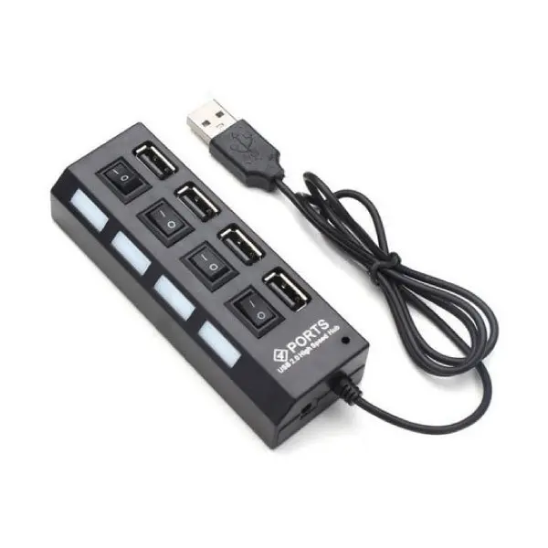 HUB USB 2,0 4 PUERTOS CON SWICH 1015