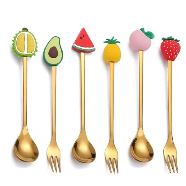 SET TENEDOR Y CUCHARA FRUTILLA/PALTA