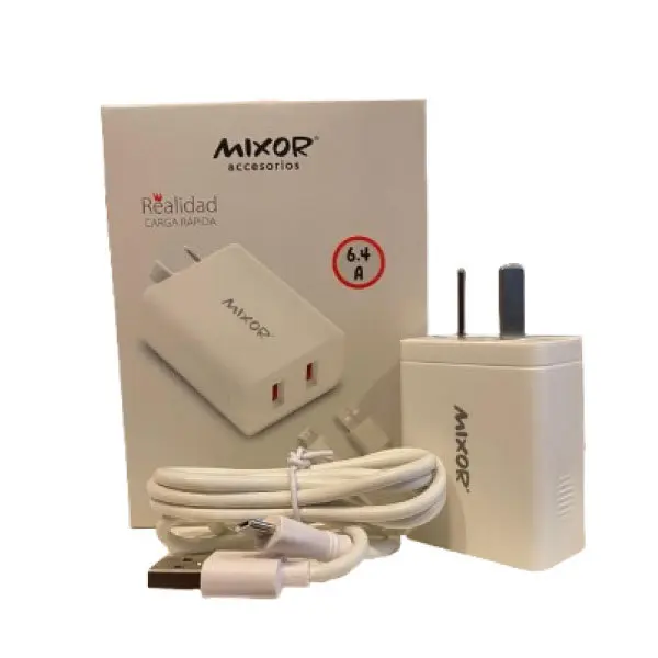 CARGADOR MIXOR REALIDAD 2 USB+ CABLE V8