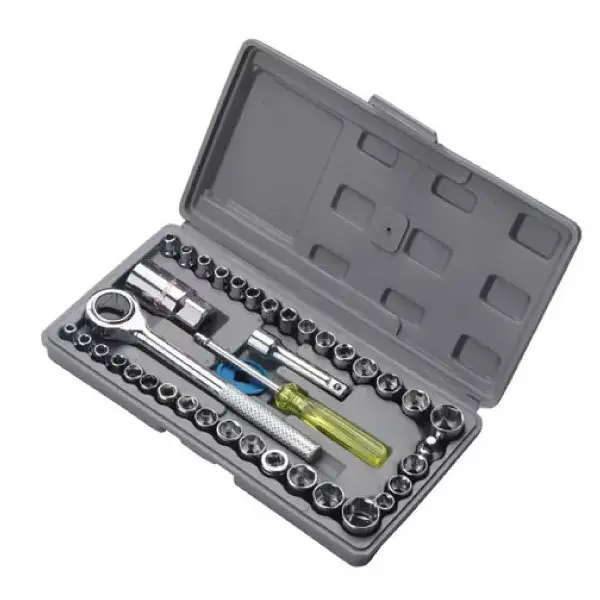 KIT DE HERRAMIENTAS LLAVE TUBO 46PCS 