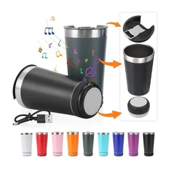 VASO TERMICO CON LUZ Y PARLANTE 