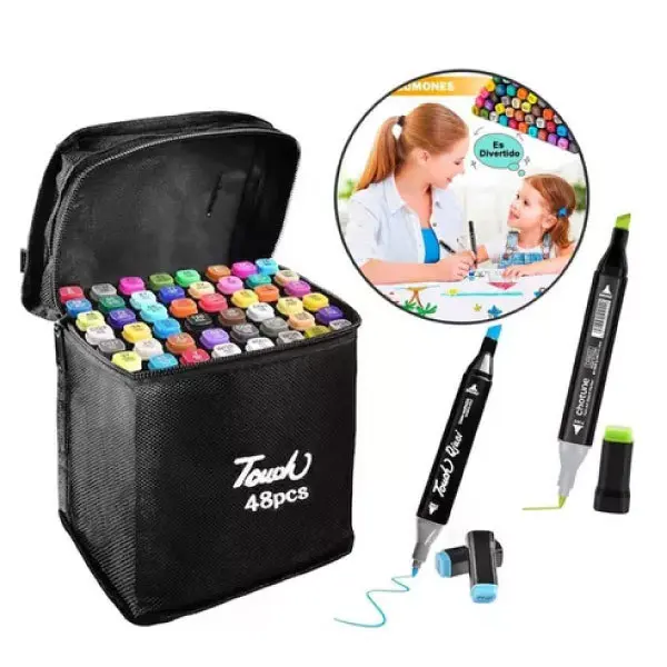 SET DE MARCADORES X48PCS DOBLE PUNTA