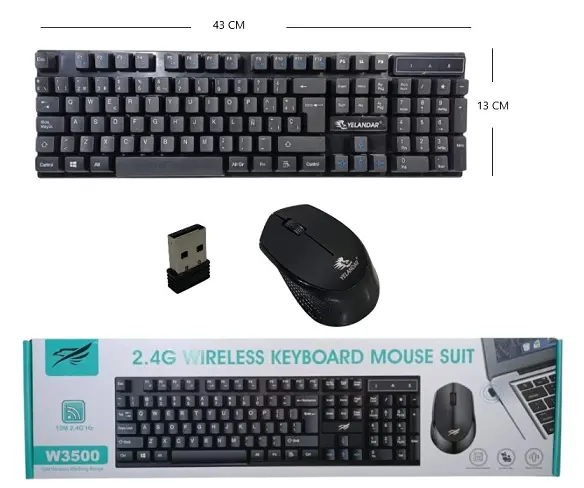 KIT TECLADO+MOUSE INALAMBRICO W3500