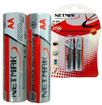 PILAS RECARGABLES AA 2700 NETMAK