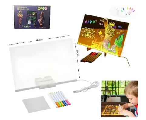 PIZARRA LED MARCADORES 40X30 LED-83080