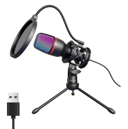 MICROFONO STREAMING USB RGB NM-MS786