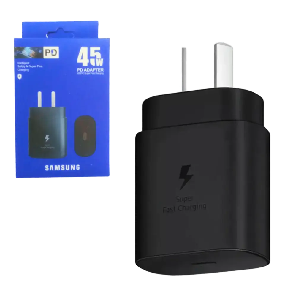 CARGADOR CABEZAL SAMSUNG 45W CAJA AZUL