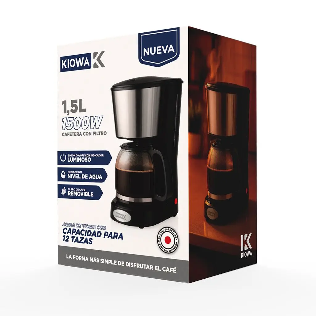 CAFETERA FILTRO 1500W 1.5L KIOWA
