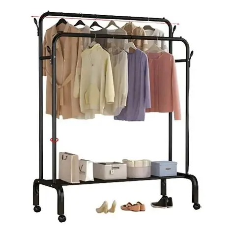 PERCHERO DOBLE CON ESTANTE TW606