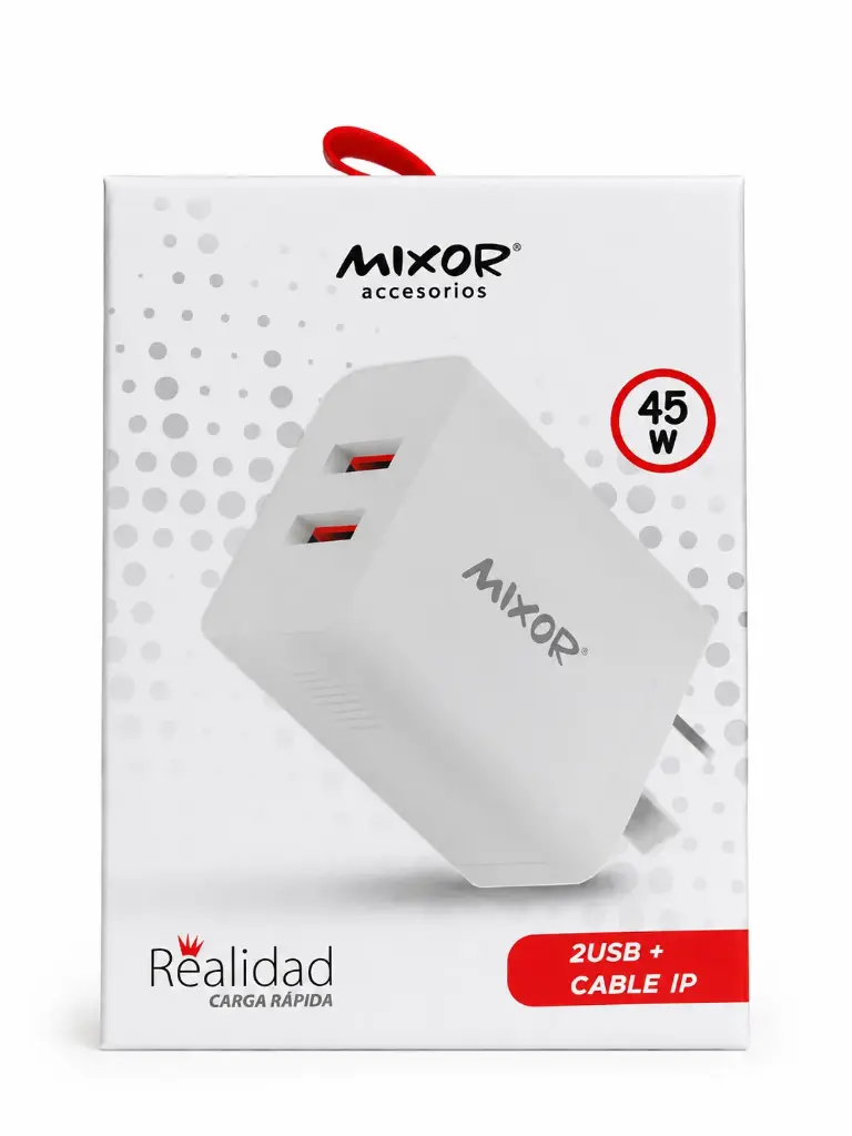 CARGADOR MIXOR REALIDAD 2USB + CABLE IPHONE