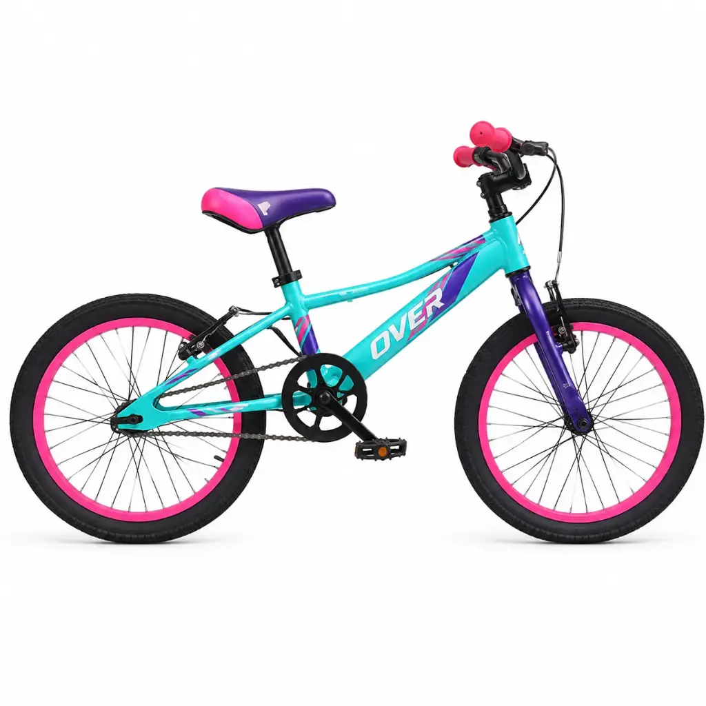 BICICLETA OVERTECH Q6 R20 VERDE/ROSA - 