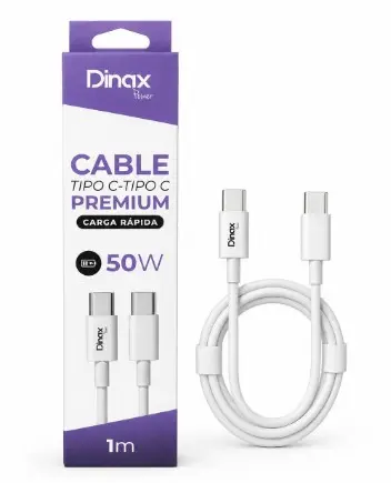 CABLE DE DATOS TIPO C A C 50W CARGA RAPIDA DINAX DXC5ATCTC