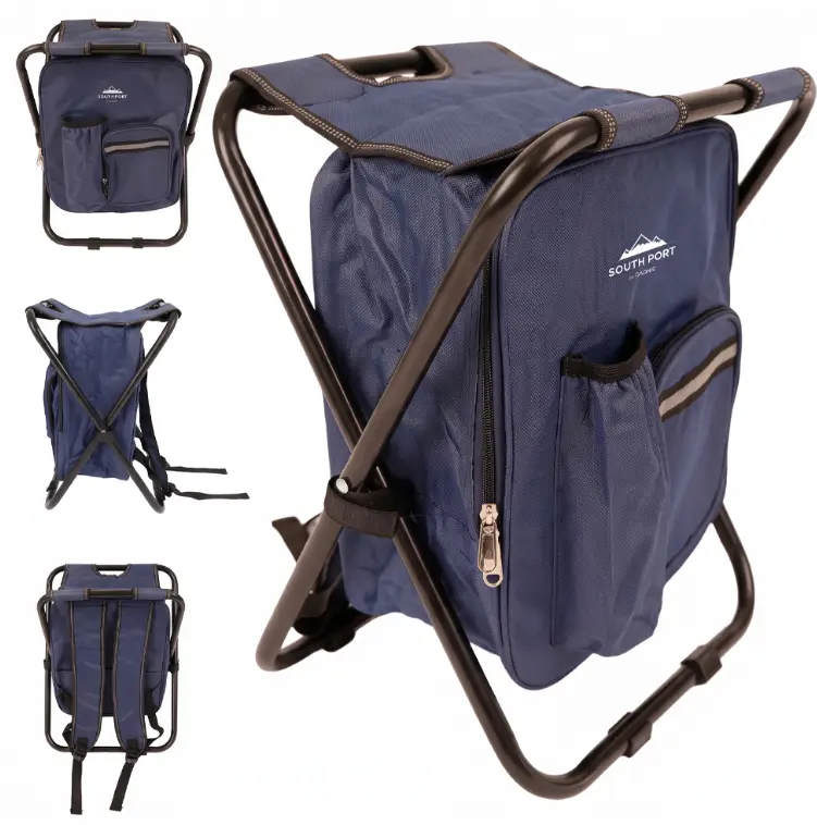 BANQUETA CON BOLSO INTEGRADO PLEGABLE CAMPING SOUTHPORT CAMP0175