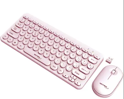 KIT TECLADO + MOUSE ROSA INALAMBRICO NM-KB850-P