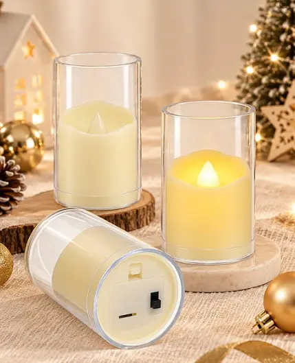 VELA LED CON VASO X2 6CM - AH80305