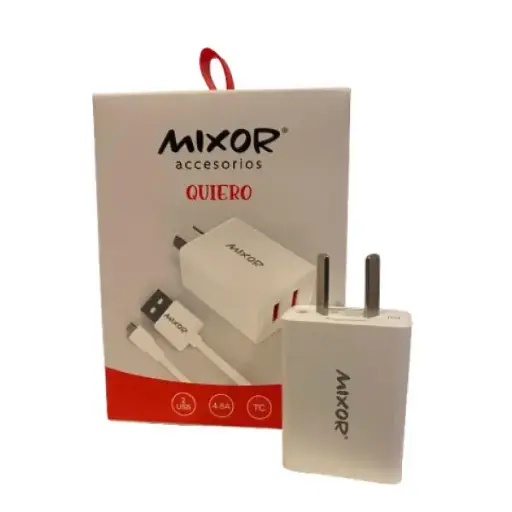 [90321] CARGADOR MIXOR QUIERO 2 USB + CABLE TC 