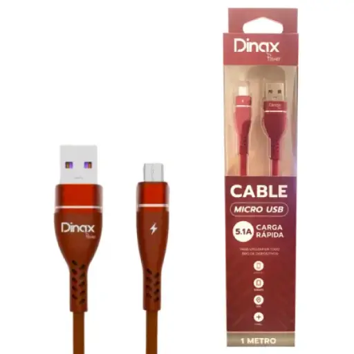 [20839] CABLE DE DATOS V8 DINAX ENGOMADO 1M LINEA GRIS 6V8