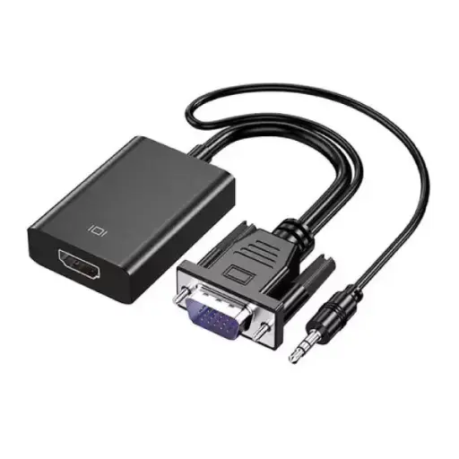 [998900] CONVERSOR VGA MACHO A HDMI HEMBRA CON CABLE 