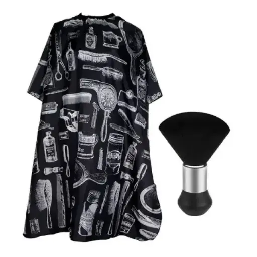 [101640] CAPA DE PELUQUERIA + BROCHA GADNIC 456