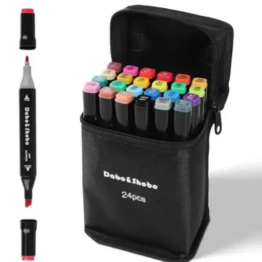 [101779] SET DE MARCADORES X24PCS DOBLE PUNTA