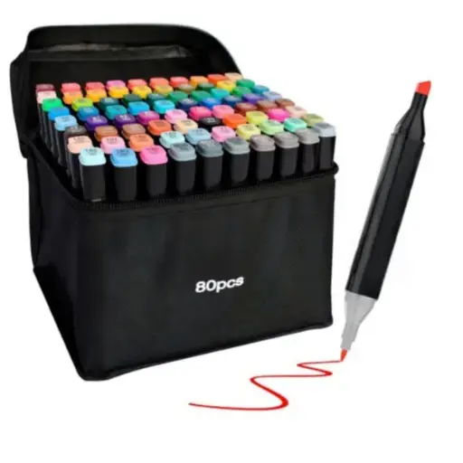 [101780] SET DE MARCADORES X60PCS DOBLE PUNTA
