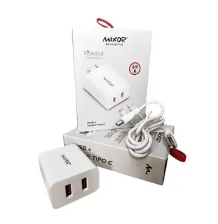 [101817] CARGADOR MIXOR REALIDAD 2USB + CABLE TC 