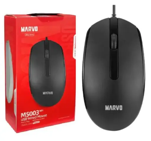 [101847] MOUSE OPTICO MARVO MS003 BK/WH