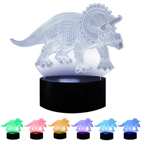LAMPARA LED - DINOSAURIO 3D TRICERAPTOPS LUNA0162