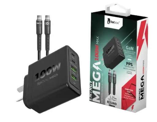 CARGADOR FOXBOX MEGA 100W CON CABLE TC