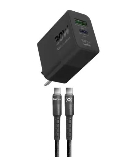 CARGADOR FOXBOX MEGA 30W CON CABLE TIPO C