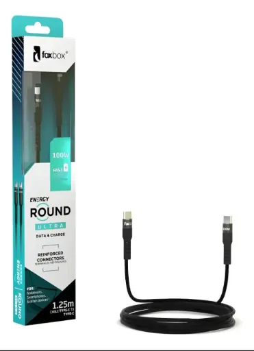 CABLE DE DATOS TIPO C A TIPO C FOXBOX ROUND ULTRA