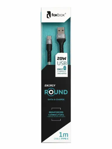 CABLE DE DATOS USB A TIPO C 20W FOXBOX ROUND