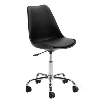 SILLA TULIP EJECUTIVA CON RUEDAS NEGRA X2 S/D