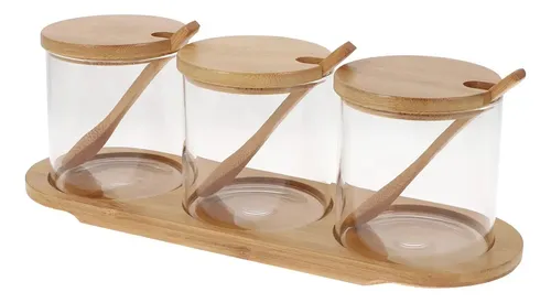 FRASCO DE VIDRIO 3 UNIDADES CON SOPORTE