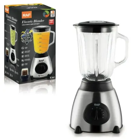 LICUADORA CON MOLINILLO DE CAFE ACERO INOX RAF 367