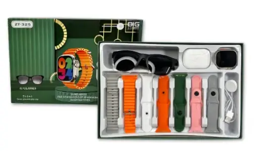 KIT SMARTWATCH AURICULARES Y ANTEOJOS ZT-325