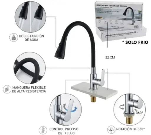 CANILLA FLEXIBLE PARA COCINA (solo frio) 131104
