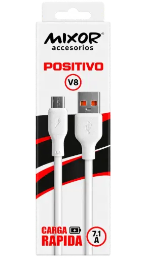 CABLE USB A V8 POSITIVO MIXOR
